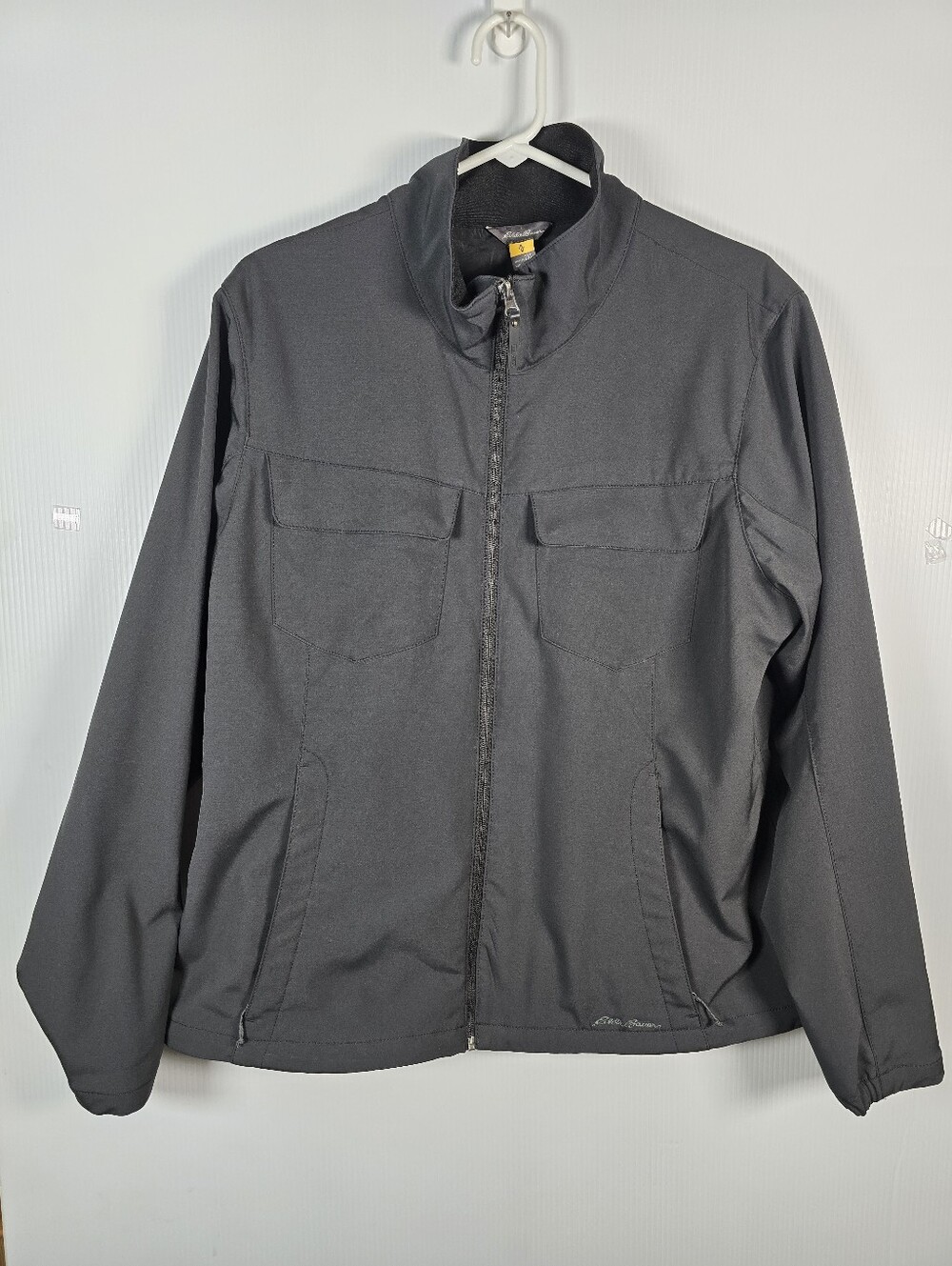 Eddie Bauer Women's Black Lightweight Full Zip Softshell Jacket 2X Hiking Travel